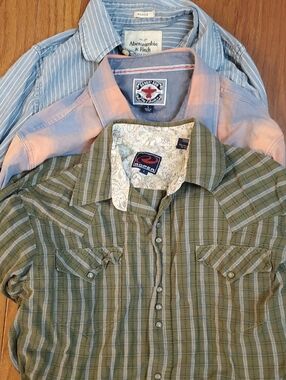 Lot of MENS Long Sleeve Button Down Shirts Size Large Cotton Abercrombie & Finch